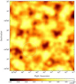 Fluctuaciones de temperaturas obtenidas por el CBI, aparecen las semillas de futuros cúmulos de galaxias
