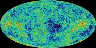 Un mapa de la primera luz del Universo, abarcando todo el cielo. Crédito: NASA/WMAP