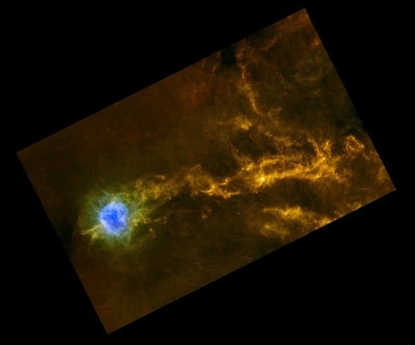 Densos filamentos de gas en la nube IC5146. Crdito: Telescopio infrarrojo Herscel/ESA.