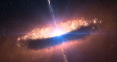 Ilustraci�n del disco circunestelar de la estrella masiva con un chorro. Cr�dito: ESO/S. Kraus.
