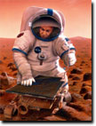 Ilustracin de un astronauta en Marte. (Imagen NASA /Pat Rawlings)