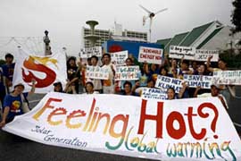 Protestas por el cambio clim�tico en Bangkok, Tailandia.