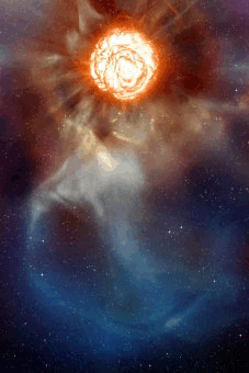 La estrella Betelgeuse pierde grandes cantidades de masa. Ilustracin ESO.