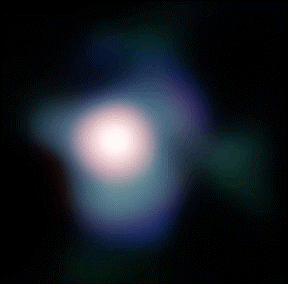 Fotografa de la estrella sper gigante Betelgeuse, emitiendo materia. ESO.