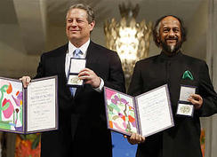 Al Gore y Pacauri reciben el Premio Nobel en Oslo.