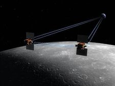 Naves americanas Frail llegan a la Luna. Ilustracin: NASA