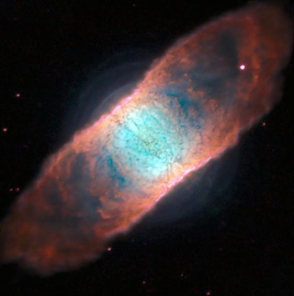Espectacular imagen con óptica adaptativa de la nebulosa planetaria IC 4406, situada en la sureña constelación de Lupus (el lobo). La vemos en el cielo con el tamaño de la Luna y con magnitud 10,5. Crédito: ESO.