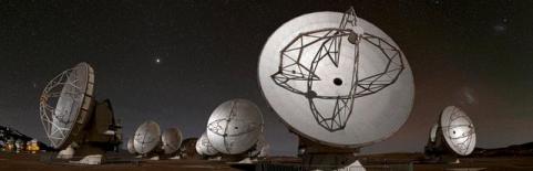 Los radiotelescopios de ALMA luego de ser instalados en Chajnantor. Cr�dito: ALMA.
