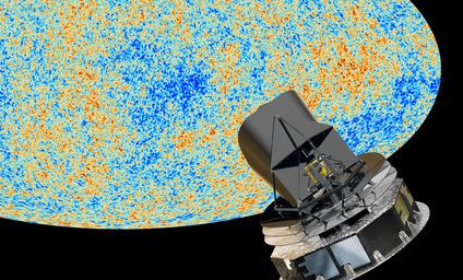 El telescopio espacial europeo Planck estudió el Fondo Cósmico de Microondas. Creditos: ESA.