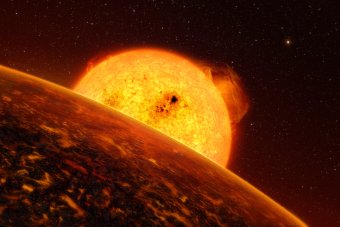  El COROT registra la disminucin de la luz de una estrella, cuando un planeta pasa, o transita, frente a ella. ESA