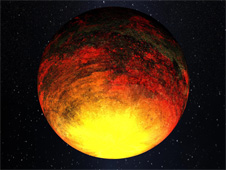 Visin artstica de Kepler-10b el primer exoplaneta rocoso descubierto. Crdito: NASA