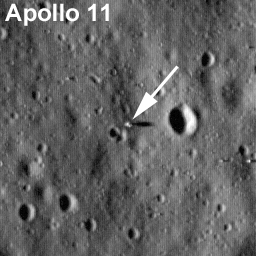 Imagen del lugar de alunizaje de la Apollo 11. NASA/LROC