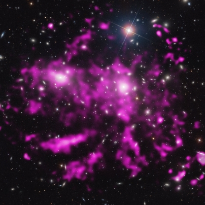 Dos galaxias dan la impresin de estar entrelazadas. Crdito: NASA/Chandra/Newton.