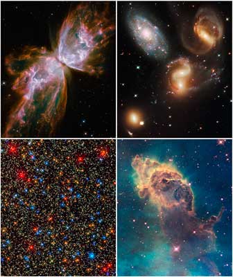 Imgenes resultados de la Misin 4 de Servicio al Hubble. HST/NASA. Haga click aqu para agrandar.