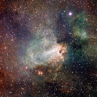 Nebulosa M17 Omega, en Sagitario, tomada por el Telescopio de Investigacin del VLT (VST). Imagen: ESO/VST.
