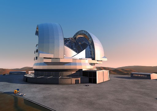 Ilustracin del telescopio E-ELT que ser ubicado en Cerro Armazones. Imagen: ESO.