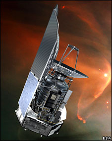 Observatorio espacial Herschel. Ilustracin: ESA.