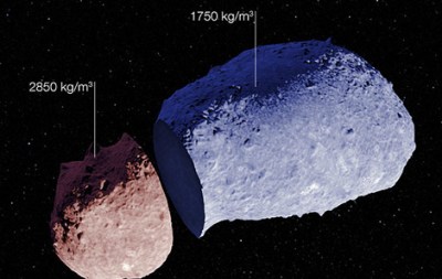 El asteroide Itokawa est formado de al menos dos partes de densidades distintas. ESO.