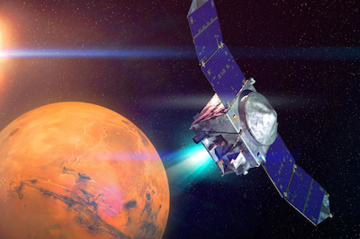 Sonda Maven de la NASA llegando a Marte. Foto: NASA.